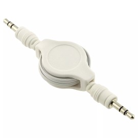 Unbranded/Generic 5 White Retractable 3.5mm AUX Auxiliary Cable Cord for Tablet Phone MP3 MP4 MP5