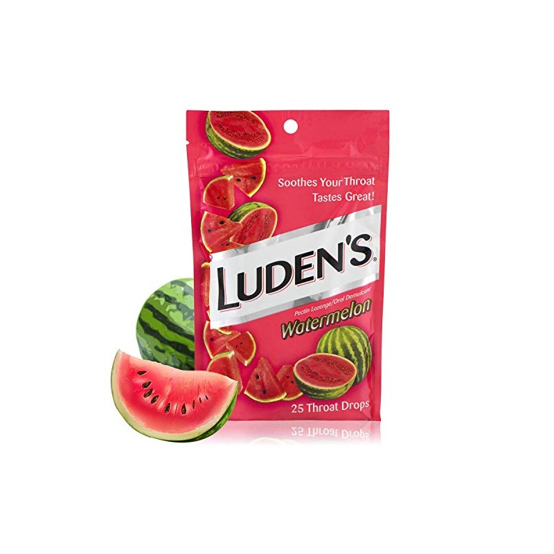 Luden's Watermelon Cough Throat Drops, Pectin Lozenge/Oral Demulcent, 25-Count per