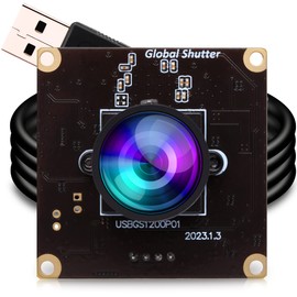 ELP Global Shutter USB Camera Module High Speed with Wide Angle Lens for Computer 1080P Mini UVC USB2.0 Webcam Board High Frame 90fps PC Camera for Laptop (100° no Distortion Lens)