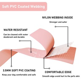 ZALER Waterproof Dog Collar, Adjustable Odor Proof Dog Collars Easy to Clean, Soft Comfortable Pet Collars for Large, Medium Small Dogs (Pink, L(Length:15.7''-19.7''; Width:1''))