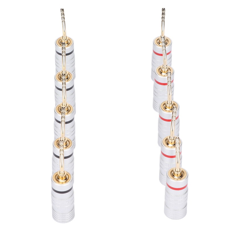 10pcs Banana Plug Needle Type Professional 24K Gold Plated Speaker