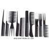 Beauty Headquarters 10pcs Black Professional Combs Hairdressing Hair Salon Styling