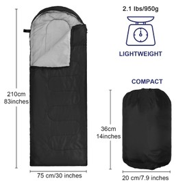 Macarrie 4 Pcs Bulk Sleeping Bags for Homeless Donation Shelter Adults 0 Degree Waterproof Backpack Bags with Compression Sack for Cold Weather Emergency Hiking Camping Warm(Black)