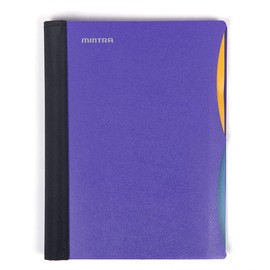 Mintra Office Durable PREMIUM Spiral Notebook, ((Purple, 2 Subject (6in x 9.5in)), Wire, Fabric Covered Coils, No Snags, Removable Adjustable Pocket Dividers, Ruler, Organization, Customizable