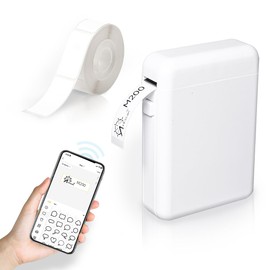 Arkscan M200 Portable Thermal Sticker Printer for Bluetooth Wireless Smart Phone Label Maker, Inkless and Rechargeable, Multiple Templates Fonts for Home, Office and Storage (Thin White)