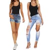 MANGOPOP Body sin mangas con cuello redondo para mujer, A