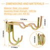 2-Pack E-Track Heavy Duty Shovel Hanger, Anti-Slip Double Layer Hooks