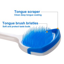 Tongue Brush, Tongue Scraper, Tongue Cleaner, Tongue Brushes Helps Fight Bad Breath, 3 Tongue Scrapers (Blue&Green&Red)