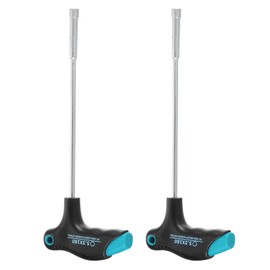 HARFINGTON 2pcs T-Handle Metric Nut Driver 5.5mm Dia 160mm Shank 6 Point Hex Socket Screwdriver with Non-Slip Handle for Tightening and Loosening Fasteners