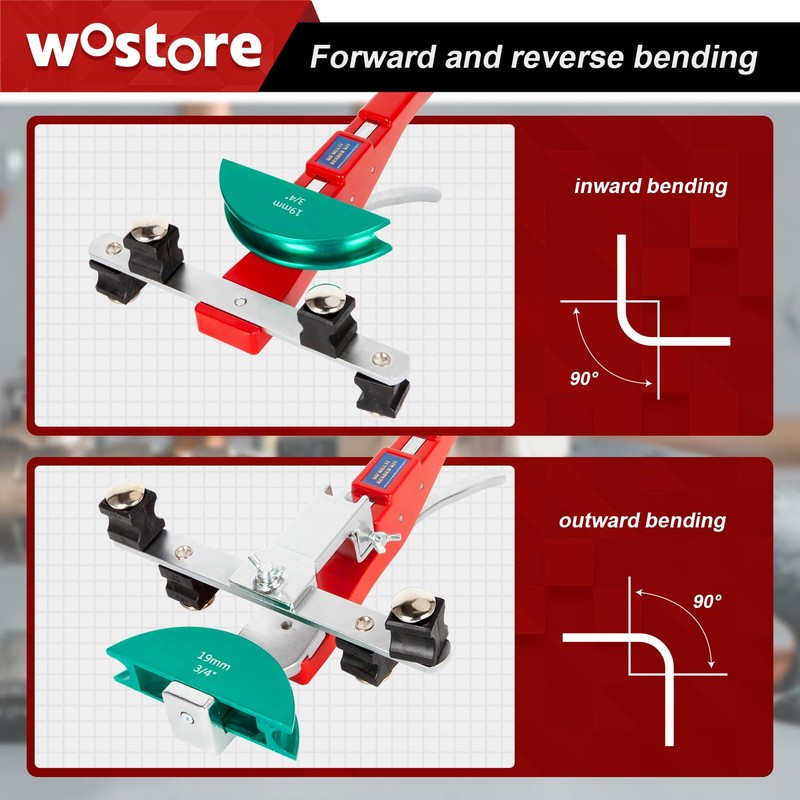 Wostore Tube Bender Kit with Reverse Bend Includes 1/4-7/8 Sizes