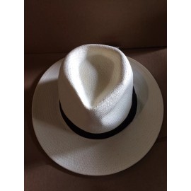 Fine Weave Safari Hat Wide Gross Grain Brim Black Band Unisex Size L/XL New