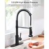 Black Kitchen Faucet with Pull Out Sprayer Stainless Steel Single