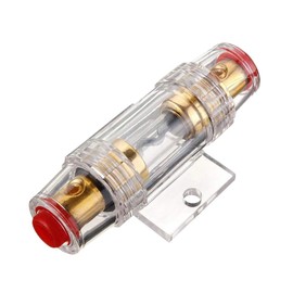 Mintice™ Car Vehicle Video Audio Gold In-line 4 or 8 Gauge AGU Fuse Holder AWG Wire Glass Socket Plug