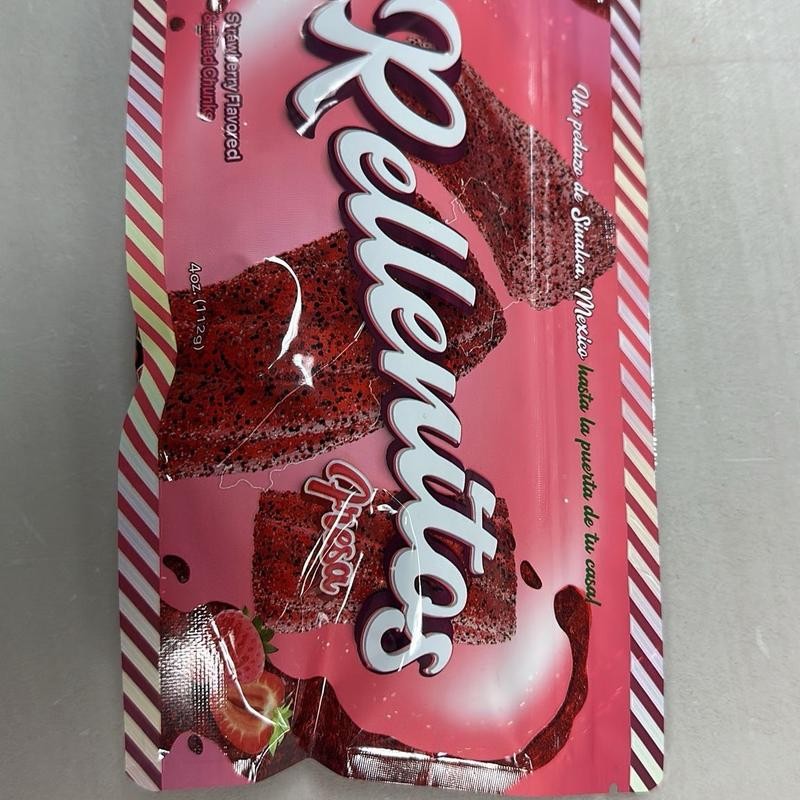 Strawberry flavored rellenitos in chamoy