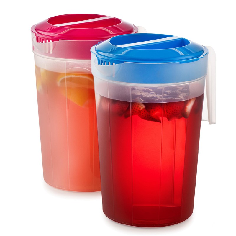 2-Pack 1-Gallon Plastic Pitchers with Lids – Iced Tea Pitchers