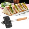 Double Sided Baking Pan Aluminium Alloy Frying Pan Wooden Handles