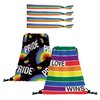 2 Pieces Drawstring Bags, 4 Pieces Wristbands, Rainbow Backpack, Item