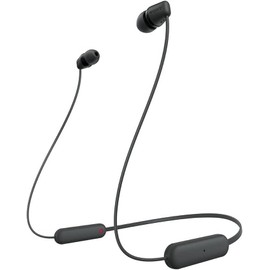Sony WI-C100 - Audífonos inalámbricos intraauriculares con Banda para el Cuello y micrófono para Llamadas con Manos Libres, Negro, WIC100/B (Versión Nacional)