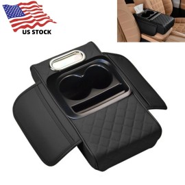 Unbranded Car Arm Rest Cover Car Center Console Cover with Cup Holders and Tissue Box Slot