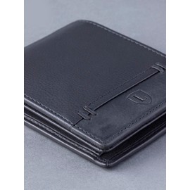 Lakeland Leather Mens Stitch Bi-fold Wallet in Black