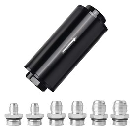 EVIL ENERGY 30 Micron Inline Fuel Filter with 6AN 8AN 10AN Adapter Universal 60MM
