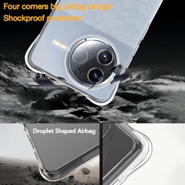 USTIYA Case for Xiaomi Poco F7 Ultra 5G/Redmi K80 Pro 5G Clear TPU Four Corners Military-Grade Protection Cover Transparent Soft funda