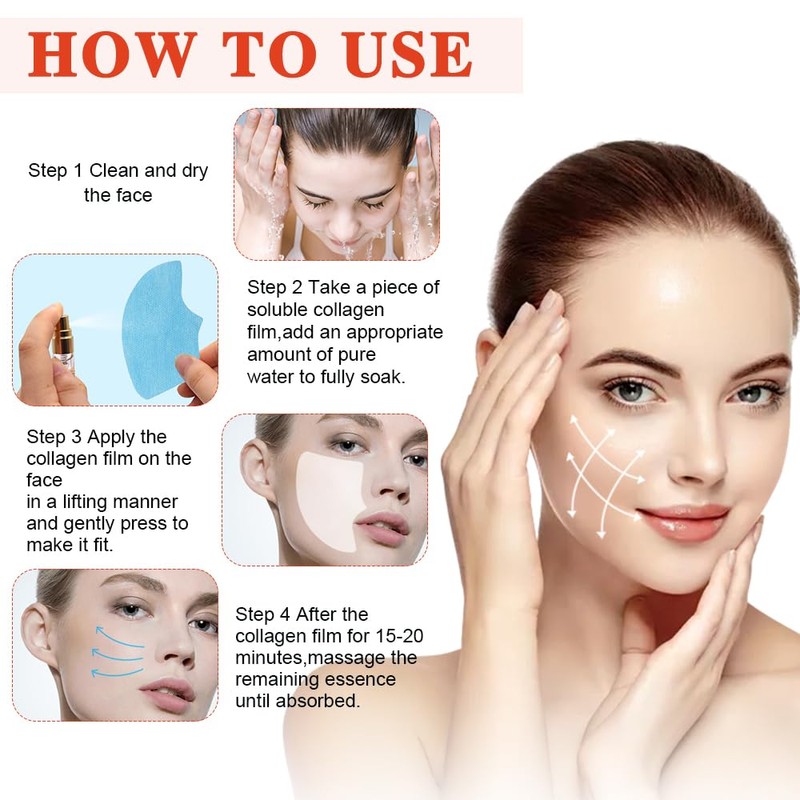 Kollagen Gesichtsmaske, Collagen Löslicher Film, Collagen Löslicher Film,Anti Aging Maske