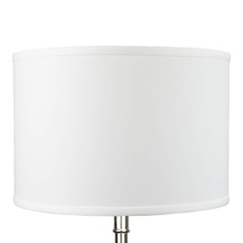 FenchelShades.com 13" Top Diameter x 13" Bottom Diameter 9" Height Fabric Drum Lampshade (Spider) Attachment for Lamps with a Harp (Linen White)