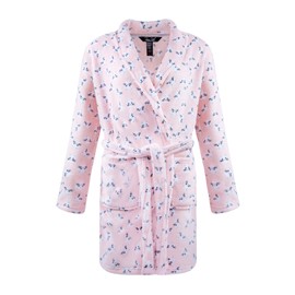 36-Inch Women's Plush Robe with Tie Waistband and Pockets - Cozy Bath Robes for Women