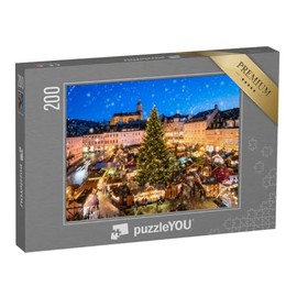 puzzleYOU: Jigsaw Puzzle 200 Pieces "Christmas Market in Annaberg Beech Wood in the Ore Mountains, Saxony" - from the Puzzle Collection Saxony, Christmas