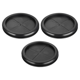 QUARKZMAN Pack of 3 Rubber Sleeves 2-4/8 Inch (63 mm) Bore Hole, 2-1/4 Inch (58 mm) ID Double-Sided Hole Plug Ring Seal for Cable Feed-Out, Black