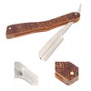 Men Manual Razor Redwood Handle Shaver Zinc Alloy Blade Straight