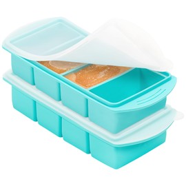 Zoruam Soup Freezer Container, 2 Packs Silicone Freezer Mould with Lid