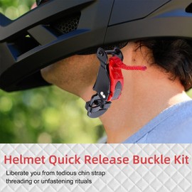 NICENEEDED Ratcheted Helmet Chin Strap Adapter, Helmet Quick Release Buckle Kit, Motorcycle Helmet Accessories Stainless Steel Ratchet Helmet Clip Chin Strap Buckle - Convert D-rings to Quick Release