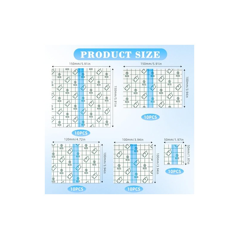 Second Skin Tattoo Cover, 50Pcs Waterproof PU Film Bandage for