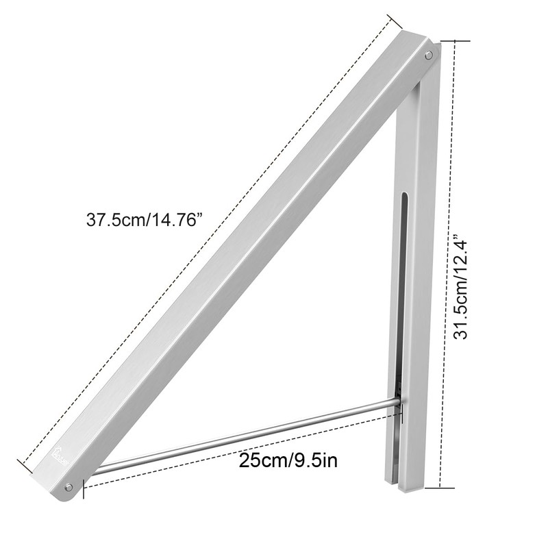 Anjuer Wall Mounted Drying Rack Clothes Hanger Folding Wall Coat