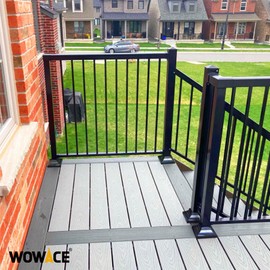 WOWACE Aluminum Alloy Deck Post Base Cover (2"x2" Post 4.5"x4.5" Base), for Handrail, Stair, Deck Railing Post Cover Skirt (2pack-Black)