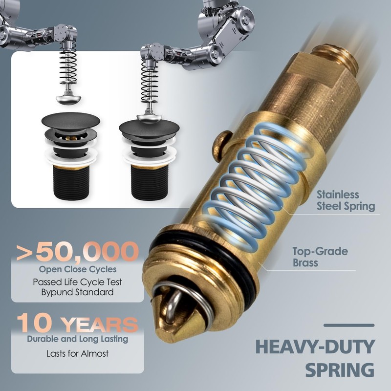 UZLEZ Brass Freestanding Tub Drain, Pop Up Freestanding Tub Drain