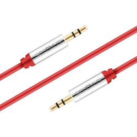 Sentivus 3 m Aux Cable, Audio Jack Cable 3.5 mm for iPhones, iPads, Smartphones, Tablet and Other Stereo Devices, Red