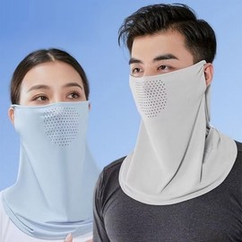 Cooling Neck Warmer Mask for Outdoor Sun Protection Airhole Grey 2ea