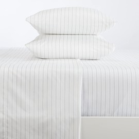 4-Piece Full Microfiber Sheet Set | Ultra-Soft, Brushed Striped Bedding Sheets & Pillowcases - Wrinkle & Fade Resistant, All-Season Bed Sheets for Bed (Full, Dark Grey)