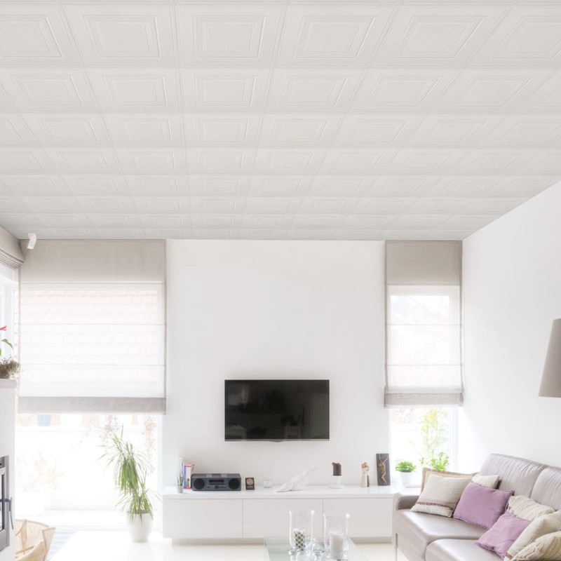 Ceiling Tiles, 16 Pack, Covered 21 Sq.Ft, Glue-up Ceil Tile