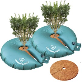 Tree Watering Bags Slow Release，20 Gallon Tree Watering Ring for Small New Trees, Tree Bags for Watering 6 to 9 Hours, Coconut Fibers Tree Mulch Ring Included (2*Watering Ring +2* Mulch Mat)