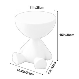 Mini Side Table, Circle Coffee Table, Nightstand, Mini End Tables Accent Living Room Bedroom Balcony Office, Bedside Home Decor for Living Room, Bedroom, Small Spaces, Easy Assembly (White)