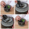 Laevo Mortar and Pestle Large Set - Black Granite Stone