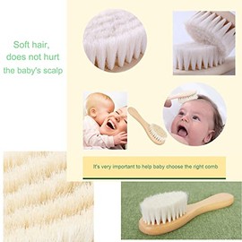 Baby Hair Brush, Wooden Goat Bristles Hair Brush for Newborns & Toddlers, Ideal for Cradle Cap, Perfect Baby Registry Gift, Hypoallergenic, 1 Count
