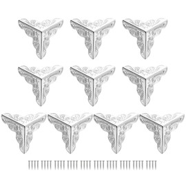 sourcing map 25x25x25mm Metal Box Corner Protectors Edge Guard Iron Silver Tone 12pcs
