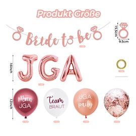 Jga Decorative Women, Rose Gold Bride to Be Decoration Jga Set with Jga Balloons and Bride to Be Garland, Bachelorette Party, Women Decoration, Jga Balloons for Engagement, Bachelorette, Anniversary