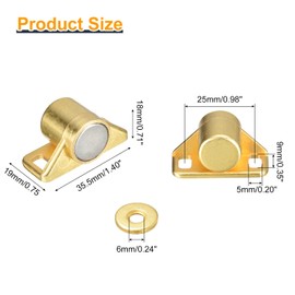 QUARKZMAN Set of 8 Magnetic Cabinet Door Catches Zinc Alloy Magnetic Cabinet Locking Hardware for Kitchen Cabinet Wardrobe Furniture Doors Gold