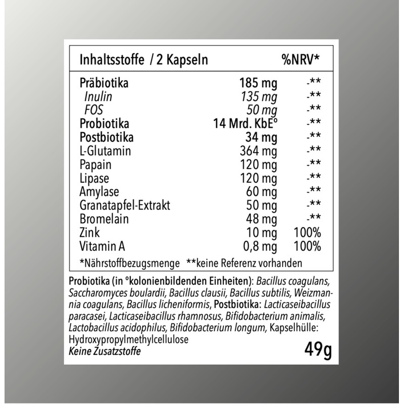 Epigenics Biom Active Capsules with Probiotics, Postbiotics, Prebiotics, L-Glutamine, Digestive